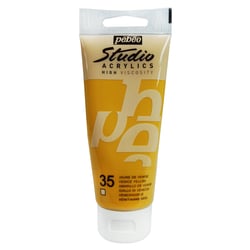 Tube 100 ml de peinture Studio Acrylics High Viscosity Pébéo - Jaune de Venise - Fine - Transparent