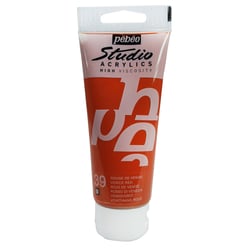 Tube 100 ml de peinture Studio Acrylics High Viscosity Pébéo - Rouge de Venise - Fine - Transparent