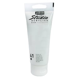Tube 100 ml de peinture Studio Acrylics High Viscosity Pébéo - Blanc vif - Fine - Opaque