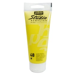 Tube 100 ml de peinture Studio Acrylics High Viscosity Pébéo - Jaune primaire - Fine - Opaque