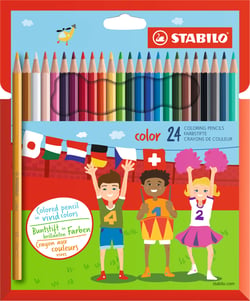 Lot de 24 crayons de couleur pointe moyenne - STABILO - Couleurs assorties - Color