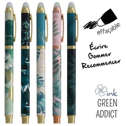 Stylo à bille - Ink Green Addict - fantaisie - Pointe moyenne - Designs assortis