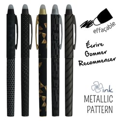1 Effacink - Bleu - Ink Metallic Pattern Effacink - Pointe moyenne - Modèles assortis