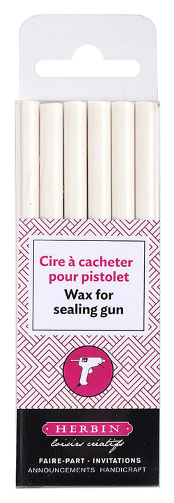 6 batons de cire à cacheter - extra blanc