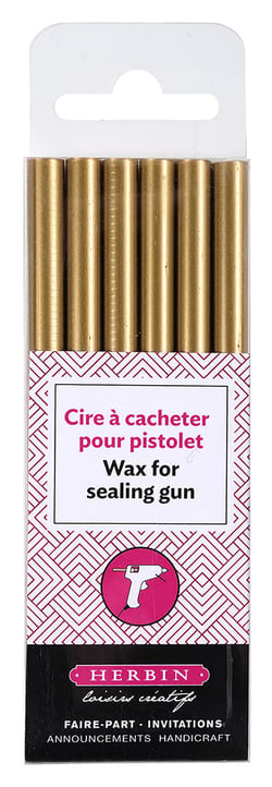 6 batons de cire à cacheter - or