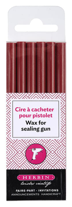 6 batons de cire pour pistolet - cerise