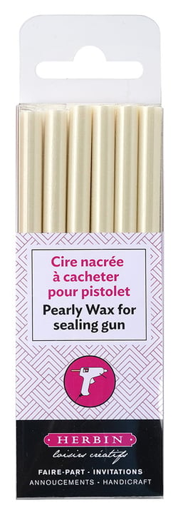 6 batons de cire à cacheter ivoire nacrée