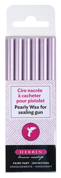 6 batons de cire à cacheter - lilas nacrée