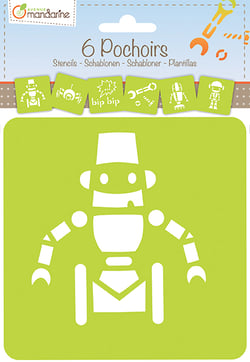 6 Pochoirs - robots - Avenue Mandarine