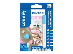 Pochette de 6 marqueurs peinture Pintor Pilot à pointe fine - Couleurs pastel