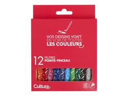 Pochette de 12 feutres de coloriage - Pointe pinceau - Cultura