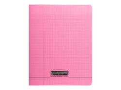 Cahier polypro - 24 x 32 cm - Calligraphe - Clairefontaine - 48 pages grands carreaux - Rose
