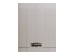 Cahier polypro - 24 x 32 cm - Calligraphe - Clairefontaine - 48 pages grands carreaux - Gris