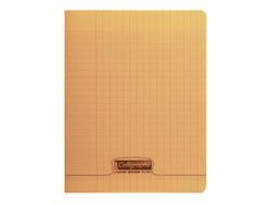 Cahier polypro - 24 x 32 cm - Calligraphe - Clairefontaine - 48 pages grands carreaux - Orange