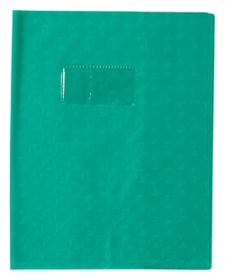 Protège-cahier + Marque-page  + Porte étiquette Clairefontaine - 17x22cm - Vert - Grain Losange 18/100ème
