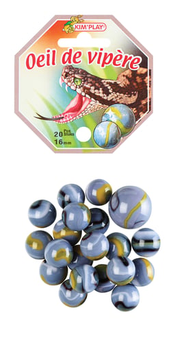 20 billes 16mm et 1 calot 25mm - Oeil de vipere