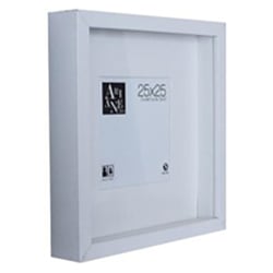 Vitrine avec passe-partout - 25 x 25 cm - Blanc