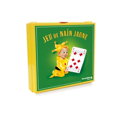 JEU DE NAIN Jaune ancien AW, XIXe, mini jeu de cartes, jeton os colorés JEU DE NAIN Jaune ancien AW, XIXe, mini jeu de cartes, jeton os colorés