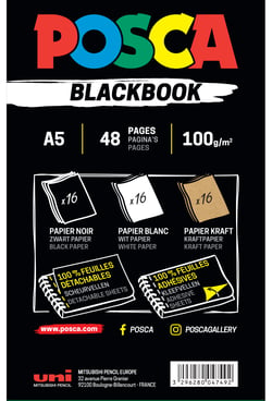 Album - Format A5 paysage - 96 pages - Black Book POSCA