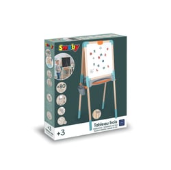 Tableau en Bois Smoby – Double face ardoise & tableau blanc magnétique – Pliable – 80 accessoires – 550 x 55 x 120 cm