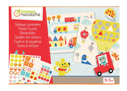 Boîte créative, tableaux de gommettes transports