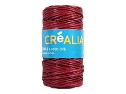 Cordon coton ciré 1 mm x 20 m Créalia - Rouge