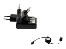 CHARGEUR SECTEUR + CABLE RETRACTABLE MICRO USB