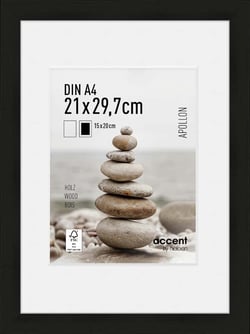 Cadre Nielsen - Apollon - Bois - Noir - 21 x 29,7 cm