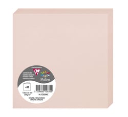 Lot de 25 cartes pliées Pollen - 13,5x13,5cm - Opaline - 210g/m²