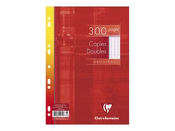 Copies doubles A4 21 x 29.7 cm - 300 pages grands carreaux - Clairefontaine - 90 g/m² - Blanc