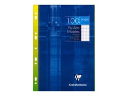 Feuilles simples petits carreaux Clairefontaine - 100 pages perforées - Blanc - 21 x 29,7 cm - 90 g/m² 