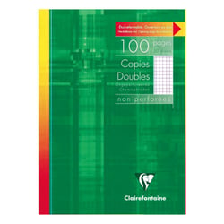 Copies doubles A4 21 x 29.7 cm - 100 pages petits carreaux non perforées - Clairefontaine - 90 g/m² - Blanc