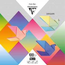 Lot de papiers origami Clairefontaine - 100 feuilles - Couleurs dégradées - 20 x 20 cm - 70g/m²