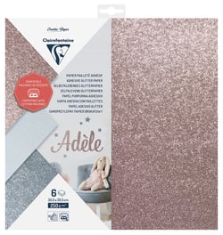 Pochette de 6 feuilles de papier adhésif pailleté Clairefontaine -  30.5x30.5cm - 250 g/m²