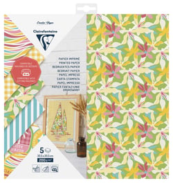 Pochette de 5 feuilles de papier artisanal Clairefontaine -  30.5x30.5cm - 170 g/m²