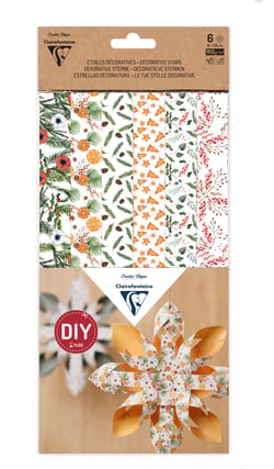 ÉTOILES DÉCO. Set de 6. Noël vitaminé