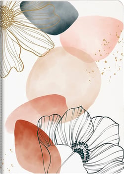 1 Carnet cousu - Format A5 14,8 x 21 cm - Evanescence - Clairefontaine - 96 pages lignées - Rose - Modèles assortis 
