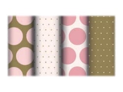 Clairefontaine Excellia - Papier cadeau - 70 cm x 2 m - 80 g/m² - pois rose et or