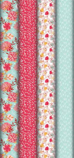 Rouleau de papier cadeau Clairefontaine - Kraft Blanc 60g - 2 x 0,70 m - fleurs colorées