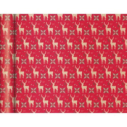 Papier cadeau Clairefontaine - Rennes rouges - spécial petits paquets