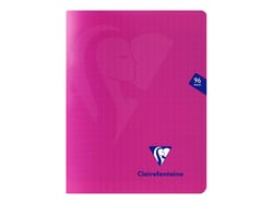 Cahier Mimesys piqué - 17x22 cm - 96 pages - Grands carreaux - Rose