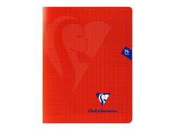 Cahier polypro - 17 x 22 cm - Mimesys - Clairefontaine - 96 pages grands carreaux - Rouge