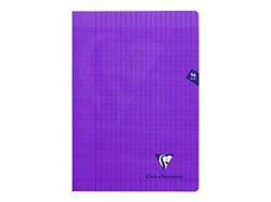 Cahier polypro - Format A4 21 x 29.7 cm - Mimesys -Clairefontaine - 96 pages grands carreaux - Violet