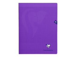 Cahier polypro - 24 x 32 cm - Mimesys -Clairefontaine - 96 pages grands carreaux - Violet