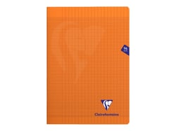 Cahier polypro - Format A4 21 x 29.7 cm - Mimesys -Clairefontaine - 96 pages grands carreaux - Orange