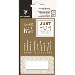 Sachet 16 Etiquettes Adhesives  Basique Or