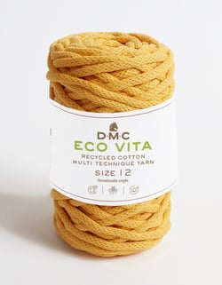 Pelote de fil à tricoter - DMC - Eco Vita 12 - Jaune soleil 091
