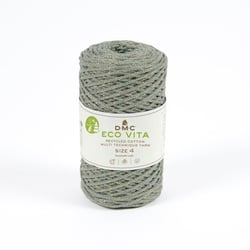 Pelote de fil à tricoter - DMC - Eco Vita 4 - métallisé kaki 128
