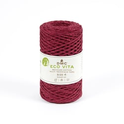 Pelote de fil à tricoter - DMC - Eco Vita 4 - métallisé rouge 115