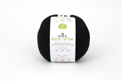 Pelote de fil à tricoter - DMC - Eco Vita 3 - Noir 002